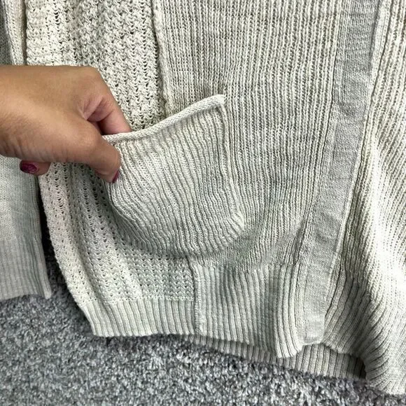 Michael Stars Cardigan Sweater Women’s M/L Parchment Slub Cotton Knit Snap NWT - Picture 4 of 6